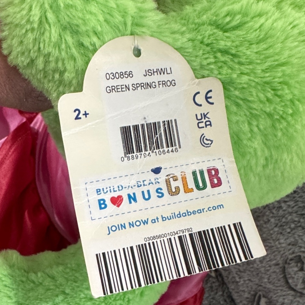 Build-A-Bear Green Spring Frog in Pink Dress - Picture 6 of 8